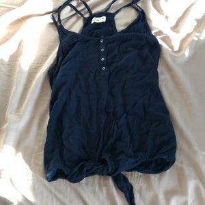 Blue hollister tie tank top